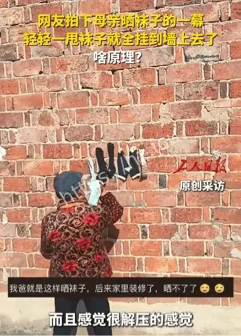 网友母亲晒袜子神甩视频