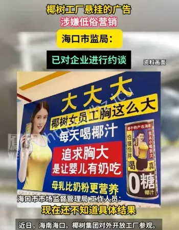 低俗广告约谈椰树